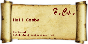 Hell Csaba névjegykártya